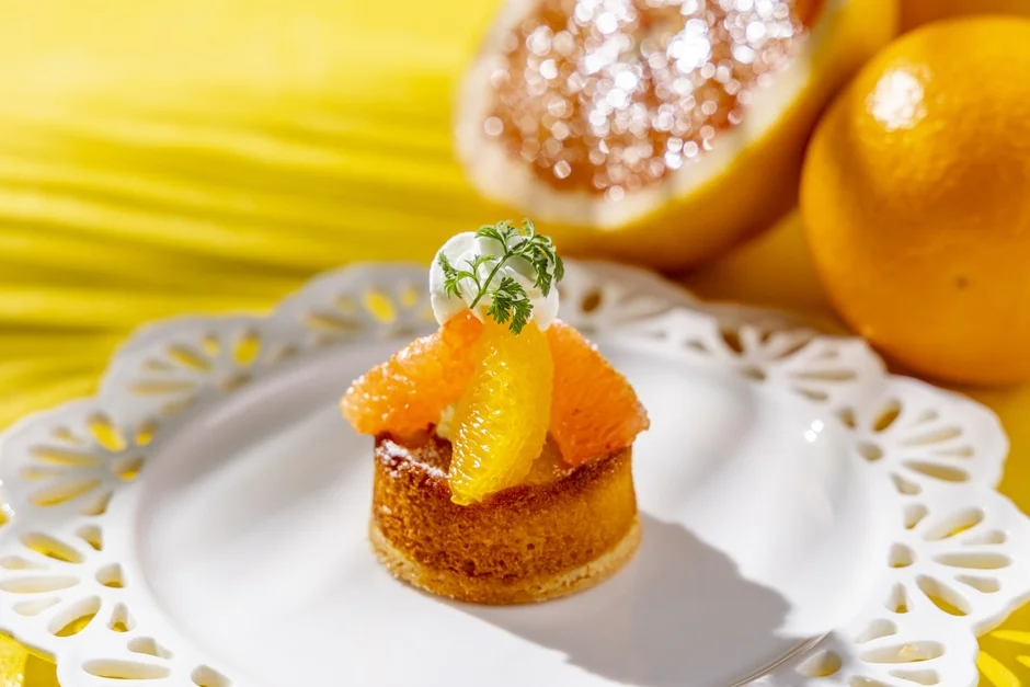 オレンジとグレープフルーツのアーモンドタルト