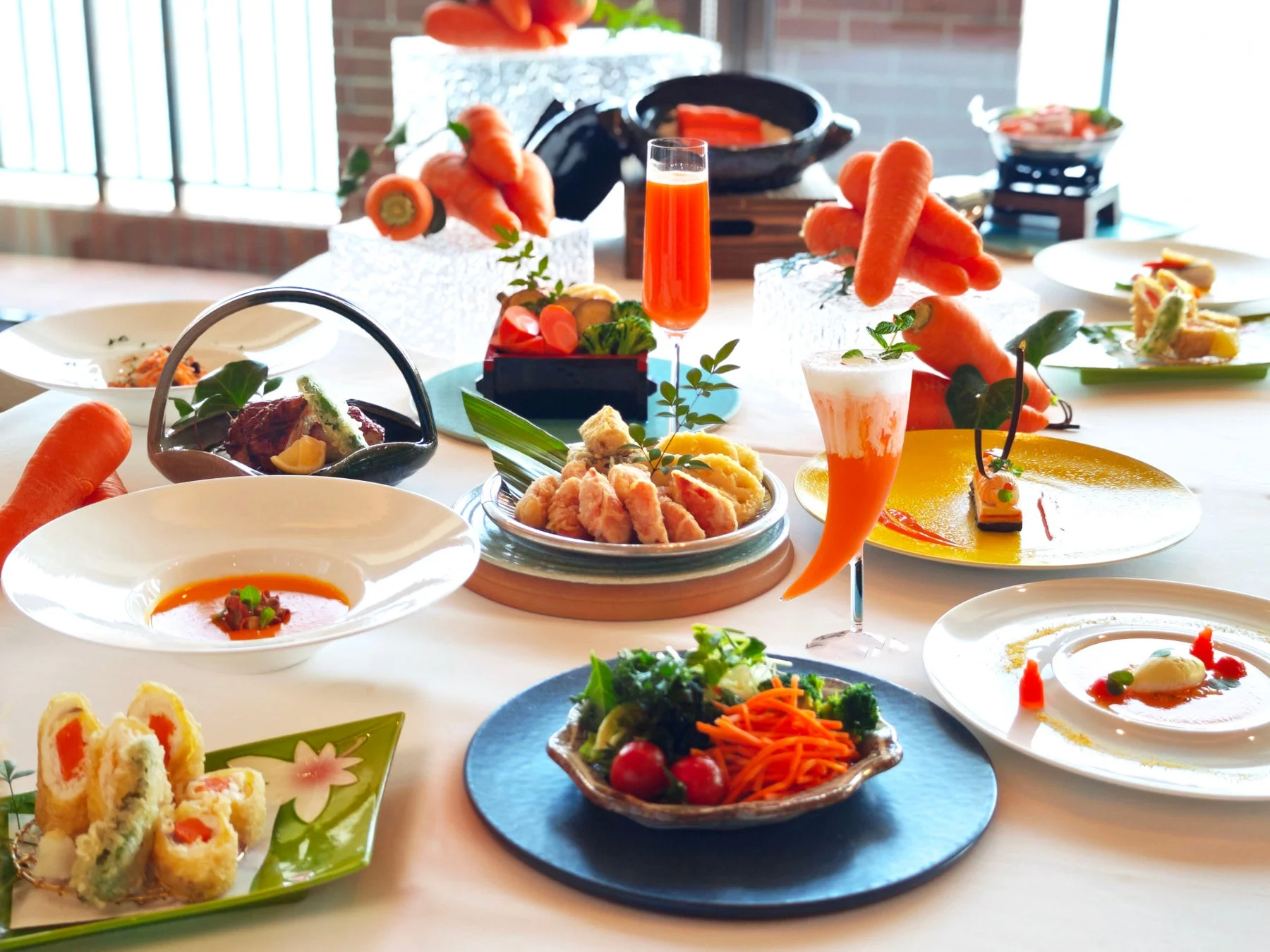 にんじんをテーマにした色鮮やかな料理の数々