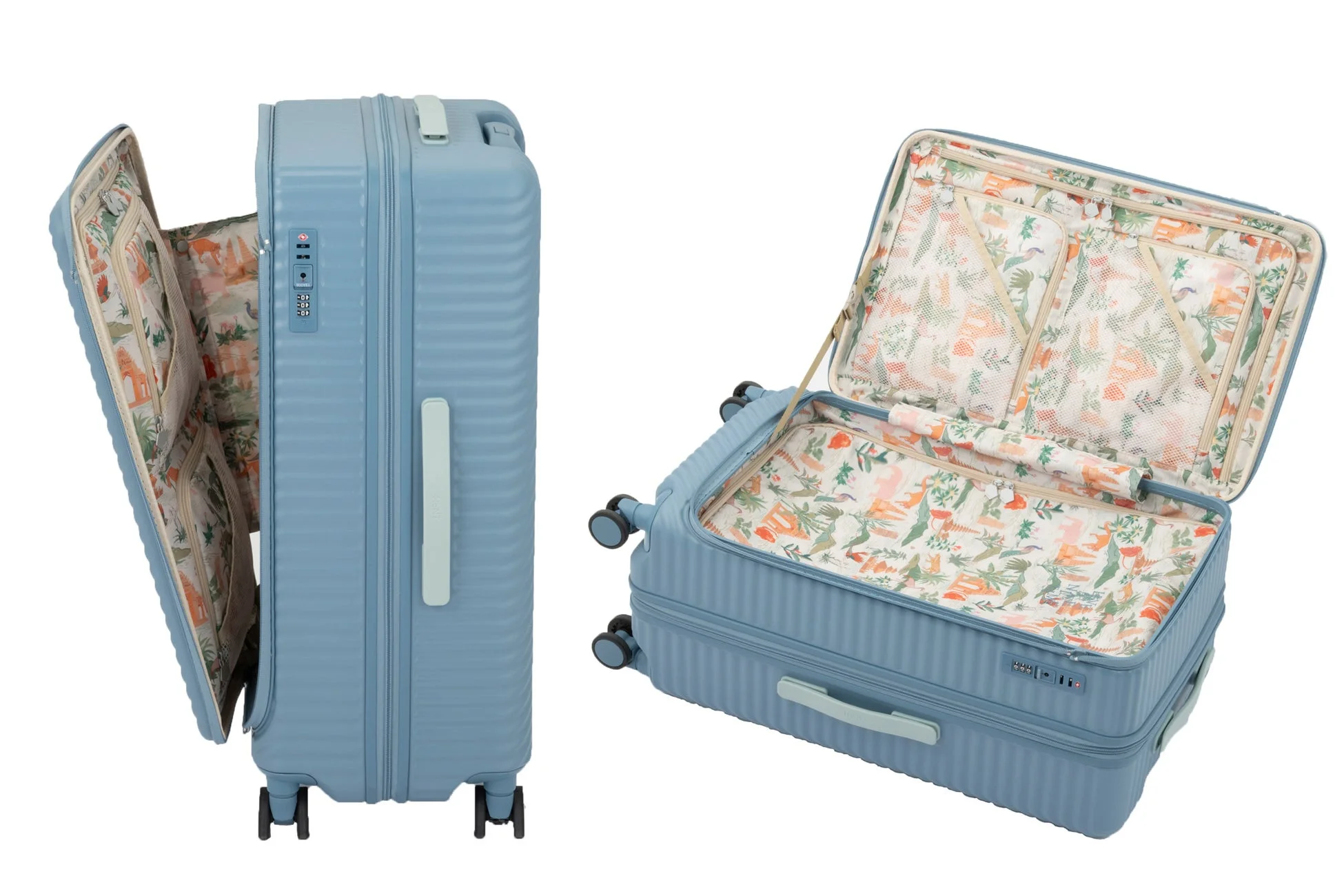 L字オープン開口部のスーツケース