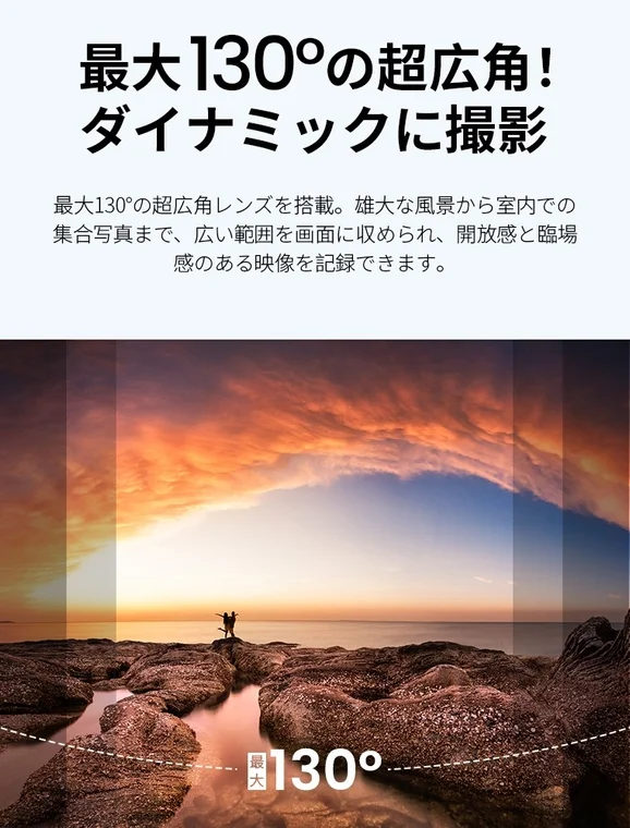 130度超広角レンズのイメージ